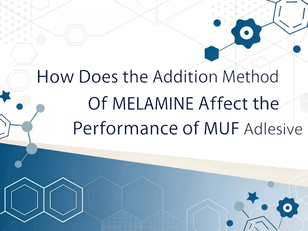 How does the addition method of melamine affect the performance of MUF adhesive