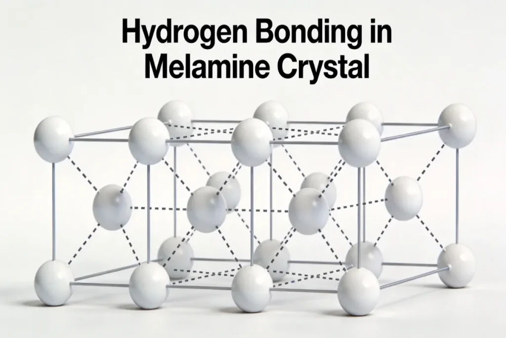 Hydrogen Bonding in Melamine Crystal