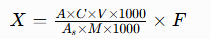 Formula for melamine content in samples
