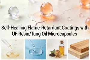 Self-Healing Flame-Retardant Coatings with UF Resin/Tung Oil Microcapsules