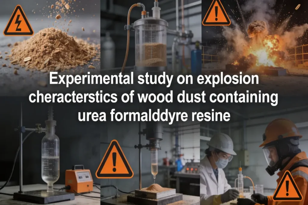 Experimental study on explosion characteristics of wood dust containing urea formaldehyde resin