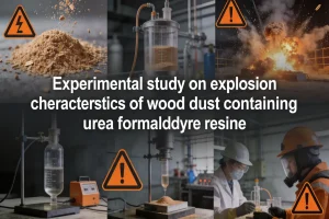 Experimental study on explosion characteristics of wood dust containing urea formaldehyde resin