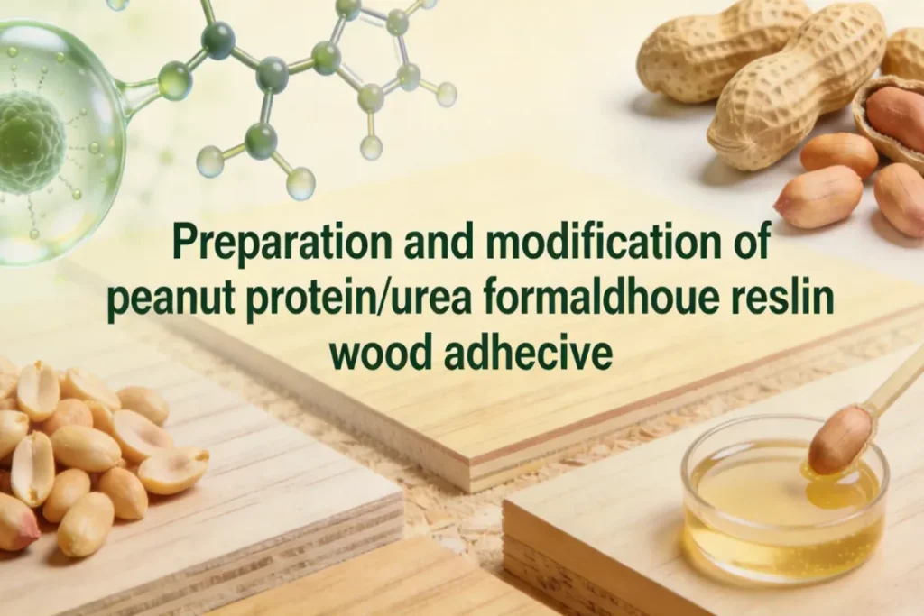 Preparation and modification of peanut protein/urea formaldehyde resin wood adhesive