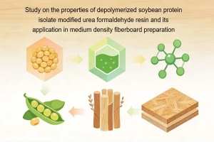 Study on the properties of depolymerized soybean protein isolate modified urea formaldehyde resin and its application in medium density fiberboard preparation